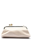 Zen Collection Faux Patent Barrel Clutch Bag, Nude