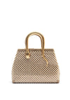 Zen Collection Pearl Detail Snake Framed Grab Bag, Gold