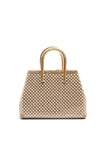Zen Collection Pearl Detail Snake Framed Grab Bag, Gold