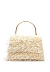 Zen Collection Faux Feather Fringe Framed Grab Bag, Gold