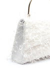 Zen Collection Faux Feather Fringe Framed Grab Bag, White