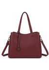 Zen Collection Medium Hobo Shoulder with Crossbody Strap Bag, Wine