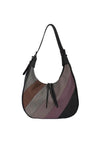 Zen Collection Colour Block Stripe Hobo Shoulder Bag, Black