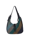Zen Collection Colour Block Stripe Hobo Shoulder Bag, Navy