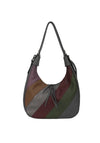 Zen Collection Colour Block Stripe Hobo Shoulder Bag, Grey