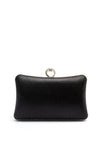 Zen Collection Tear Drop Diamante Pearl Encrusted Clutch Bag, Black