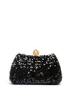 Zen Collection Velvet Sequins Mini Clutch Bag, Black
