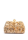Zen Collection Velvet Sequins Mini Clutch Bag, Gold