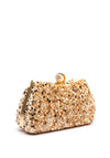 Zen Collection Velvet Sequins Mini Clutch Bag, Gold