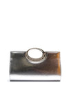 Zen Collection Semi Circle Diamante Encrusted Clutch Bag, Silver