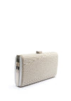 Zen Collection Diamante Pearl Encrusted Clutch Bag, Silver