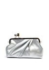Zen Collection Gathered Matte Shimmer Clutch Bag, Silver