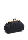 Zen Collection Large Velvet Slouched Clutch, Black