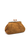 Zen Collection Large Velvet Slouched Clutch, Tan