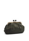 Zen Collection Large Velvet Slouched Clutch, Green