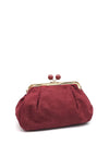 Zen Collection Large Velvet Slouched Clutch, Wine