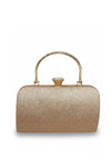 Zen Collection Top Handle Shimmer Clutch, Rose Gold