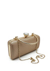 Zen Collection Top Handle Shimmer Clutch, Rose Gold