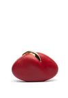 Zen Collection Oval Magnetic Clasp Clutch, Red