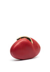 Zen Collection Oval Magnetic Clasp Clutch, Red
