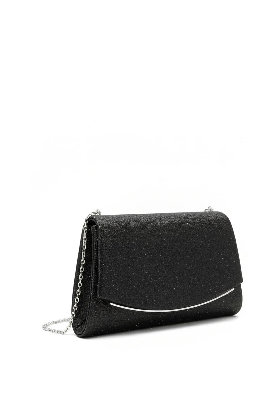 Zen Collection Textured Flap Over Clutch, Black