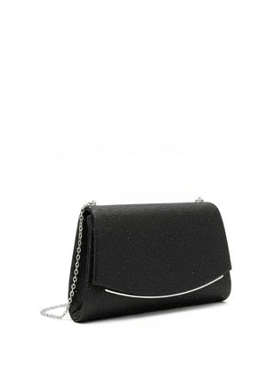 Zen Collection Textured Flap Over Clutch, Black