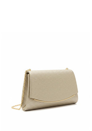Zen Collection Textured Flap Over Clutch, Gold