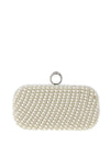 Zen Collection Pearl Stud Clutch Bag, White