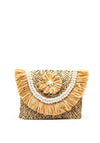Zen Collection Straw Clutch Bag, Natural Beige