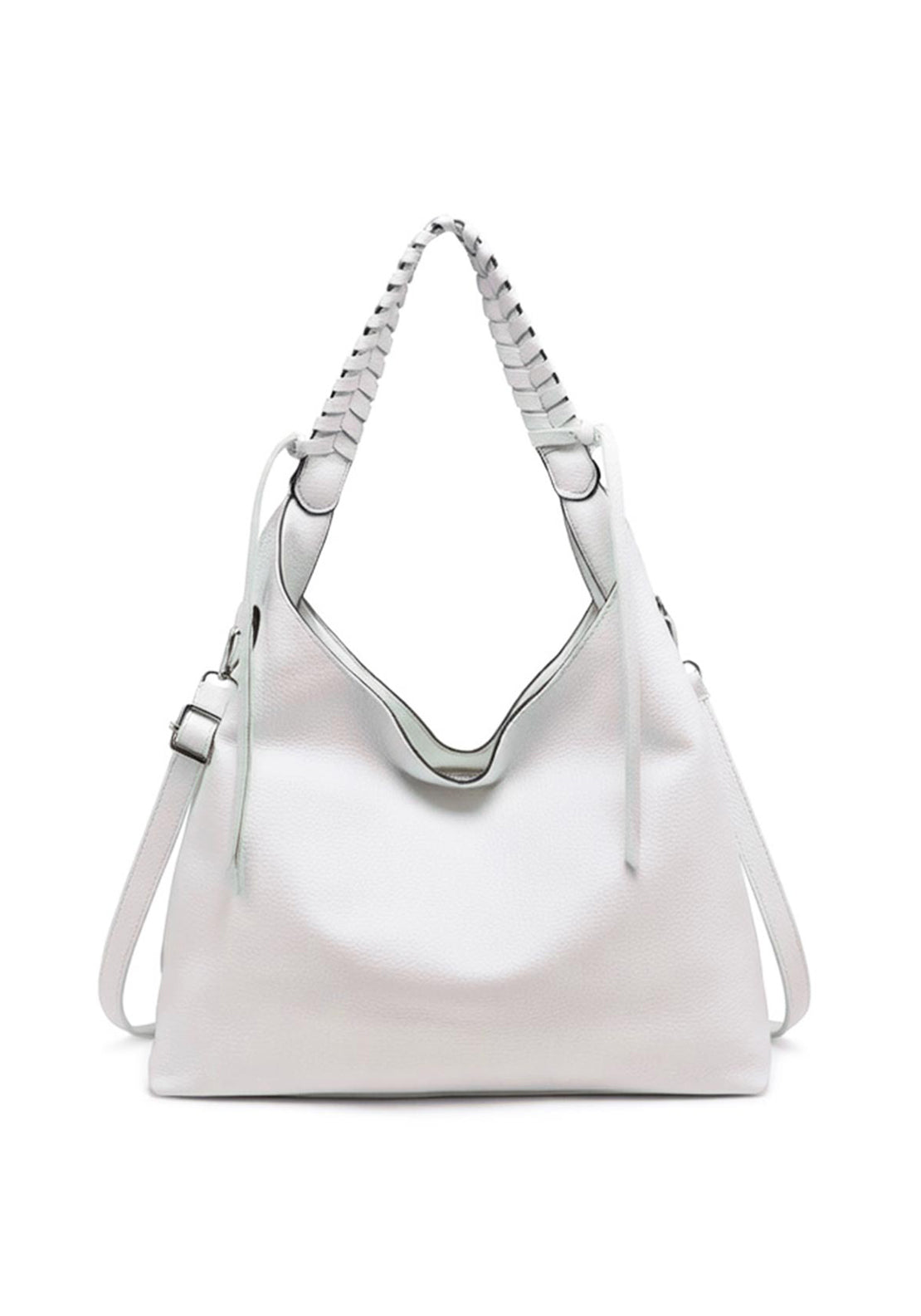 Zen Collection Slouchy Hobo Shoulder Bag, White