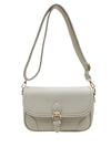 Zen Collection Pebbled Faux Leather Satchel Crossbody Bag, Beige