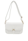 Zen Collection Pebbled Faux Leather Satchel Crossbody Bag, White