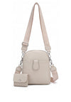 Zen Collection Double Zip Pocket Crossbody Bag & Coin Purse, Beige