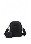 Zen Collection Double Zip Pocket Crossbody Bag & Coin Purse, Black