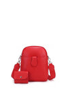 Zen Collection Double Zip Pocket Crossbody Bag & Coin Purse, Red