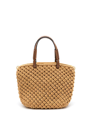 Serafina Collection Woven Crossbody Bag, Beige