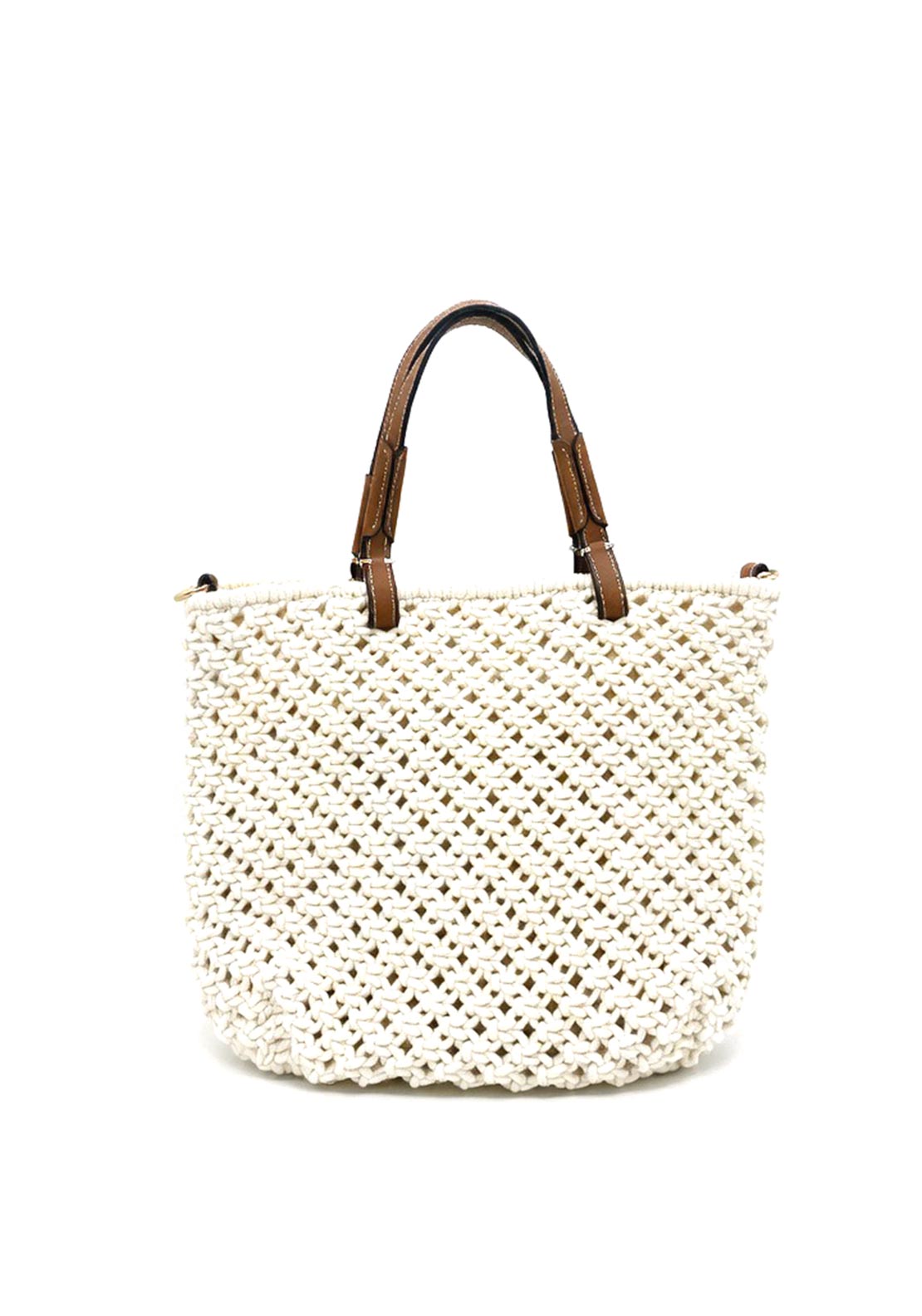 Serafina Collection Woven Crossbody Bag, White