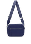 Zen Collection Pebbled Faux Leather Stitch Detail Crossbody Bag, Navy