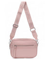 Zen Collection Pebbled Faux Leather Stitch Detail Crossbody Bag, Pink