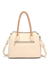 Zen Collection Medium Woven Handle Shoulder Bag, Off-White