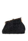 Zen Collection Geometric Embossed Clutch Bag, Black