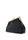Zen Collection Geometric Embossed Clutch Bag, Black