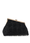 Zen Collection Geometric Embossed Clutch Bag, Black