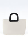 Zen Collection Buckle Grab Bag, White & Black