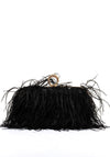 Zen Collection Feather Box Clutch Bag, Black