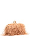 Zen Collection Feather Box Clutch Bag, Champagne