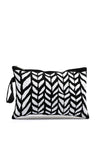 Zen Collection Herringbone Print Vanity Pouch, Black & White