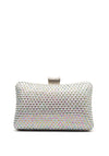Zen Collection Iridescent Diamante Clutch Bag, Silver