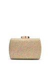 Zen Collection Iridescent Diamante Rectangular Clutch Bag, Gold