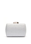 Zen Collection Iridescent Diamante Rectangular Clutch Bag, Silver
